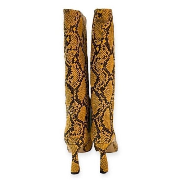 NIB Chelsea Paris Queen Boots, Yellow Snake Print, Size 37EU - Picture 7 of 15